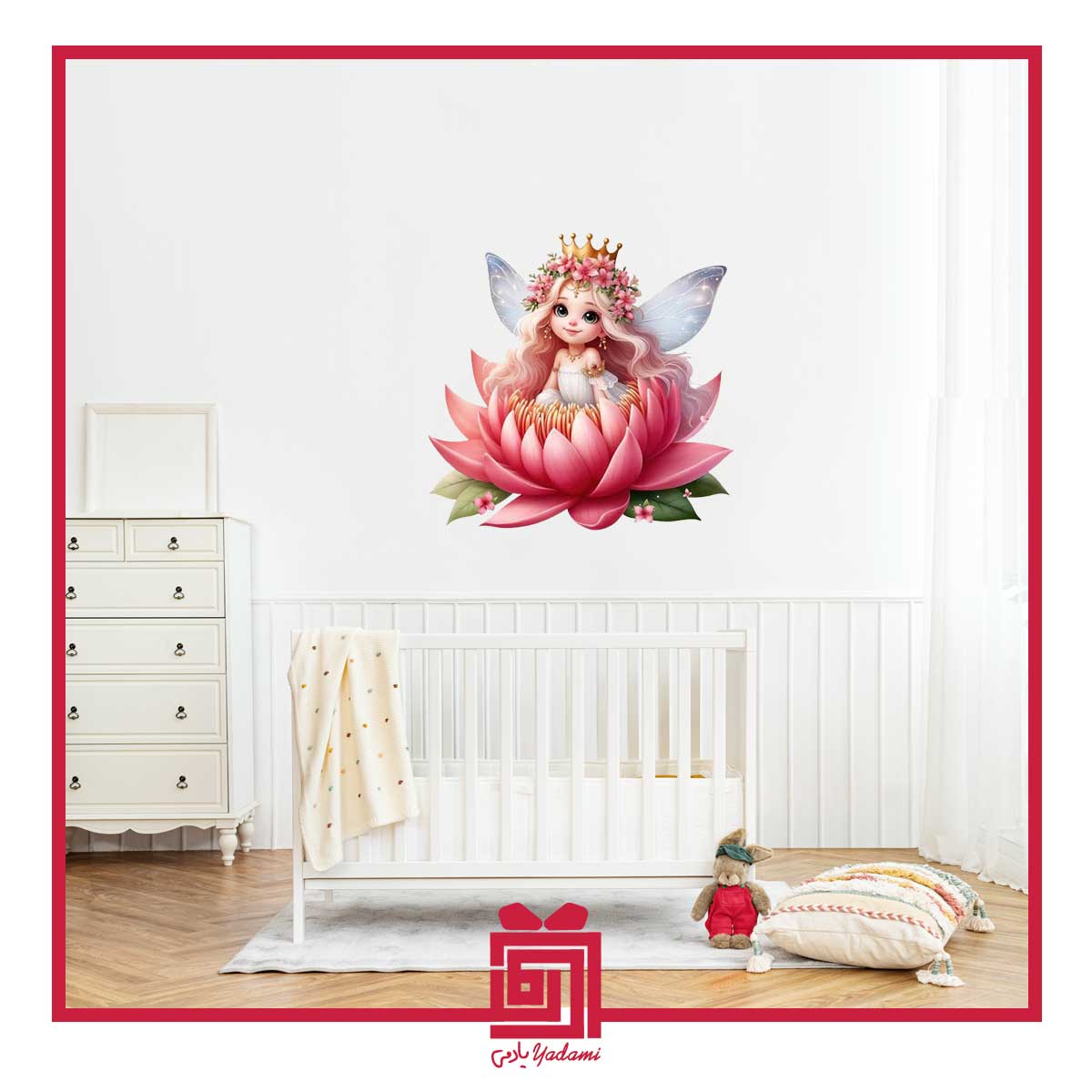 استیکر دیواری طرح دخترانه و گل B-572